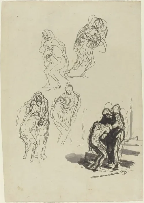 Framed Print : The Prodigal Son. Creator: Honore Daumier Framed Print : The Prodigal Son. Creator: Honore Daumier