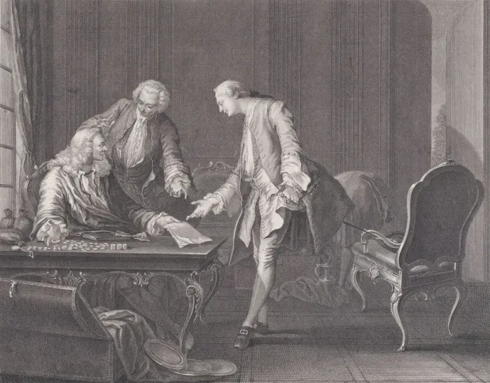 Framed Print : The Prodigal Son Demanding his Inheritance, ca. 1751. Creator: Rene Gaillard Framed Print : The Prodigal Son Demanding his Inheritance, ca. 1751. Creator: Rene Gaillard