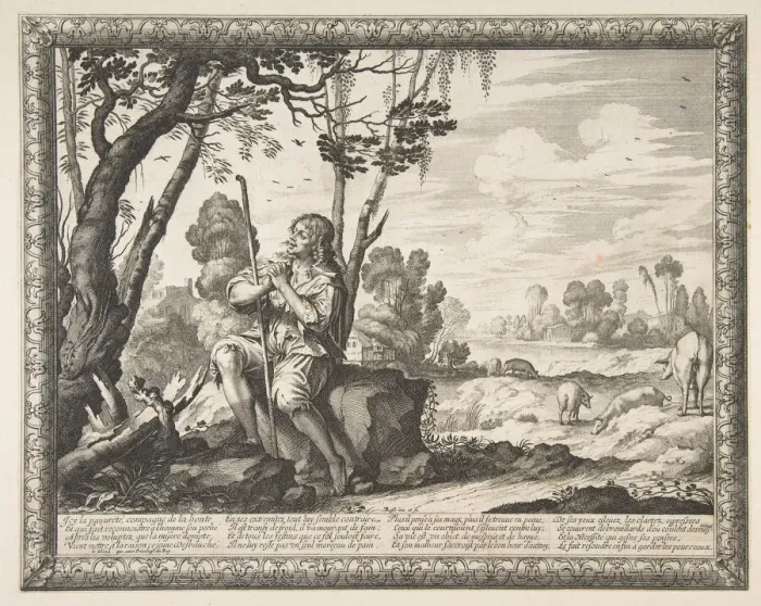 Framed Print : The Prodigal Son Guarding Pigs (L Enfant prodigue garde les cochons), ca. 1636 Framed Print : The Prodigal Son Guarding Pigs (L Enfant prodigue garde les cochons), ca. 1636