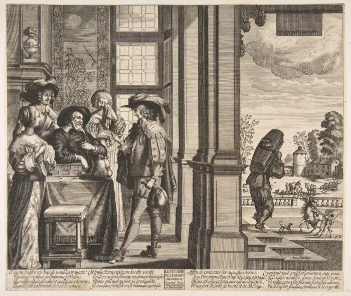 Framed Print : The Prodigal Son Leaves Home, ca. 1636. Creator: Unknown Framed Print : The Prodigal Son Leaves Home, ca. 1636. Creator: Unknown
