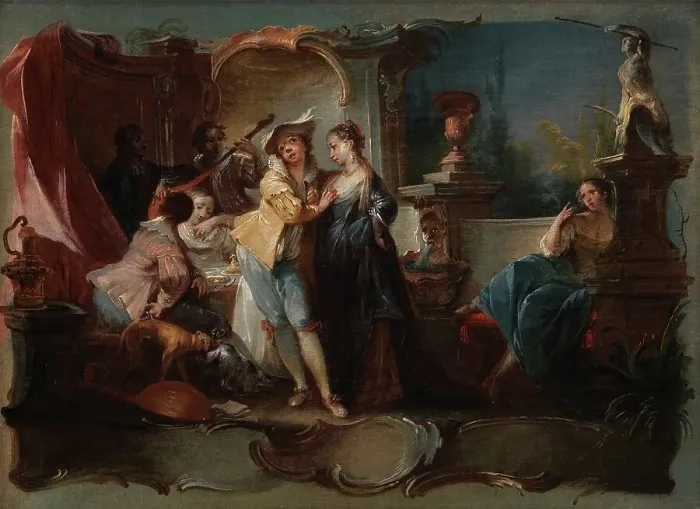 Framed Print : The Prodigal Son Living with Harlots, 1724-1761. Creator: Johann Wolfgang Baumgartner Framed Print : The Prodigal Son Living with Harlots, 1724-1761. Creator: Johann Wolfgang Baumgartner