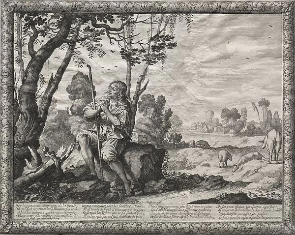 The Prodigal Son: The Prodigal Tending the Pigs. Creator: Abraham Bosse (French, 1602-1676)