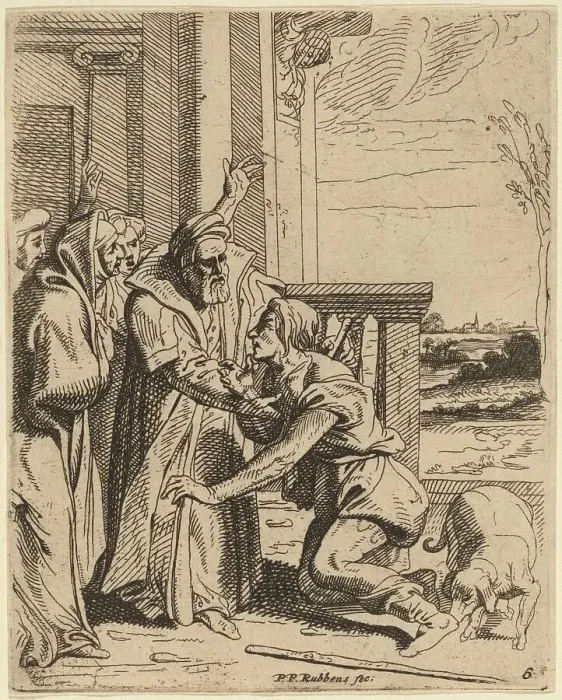 Framed Print : The Prodigal Son Received by His Father. Creator: Theodoor van Thulden Framed Print : The Prodigal Son Received by His Father. Creator: Theodoor van Thulden