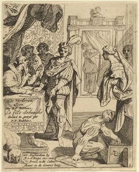 Framed Print : The Prodigal Son Receiving His Patrimony. Creator: Theodoor van Thulden Framed Print : The Prodigal Son Receiving His Patrimony. Creator: Theodoor van Thulden