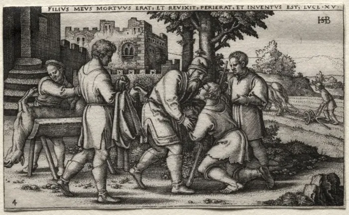 Framed Print : The Prodigal Son: Return of the Prodigal Son. Creator: Hans Sebald Beham (German, 1500-1550)