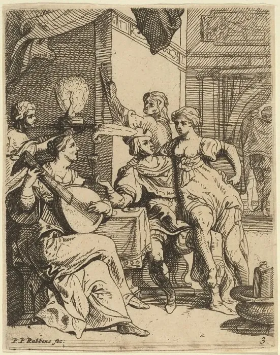 Framed Print : The Prodigal Wasting His Substance in the Tavern. Creator: Theodoor van Thulden Framed Print : The Prodigal Wasting His Substance in the Tavern. Creator: Theodoor van Thulden