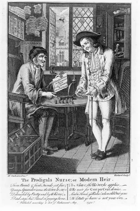 Framed Print : The Prodigals Nurse or Modern Heir, 1750 Framed Print : The Prodigals Nurse or Modern Heir, 1750