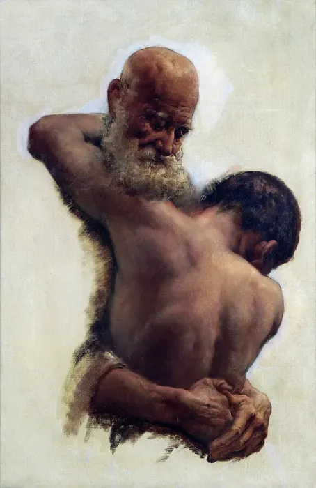 Framed Print : The prodigal's return, c1900. Creator: Edward Stott Framed Print : The prodigal's return, c1900. Creator: Edward Stott