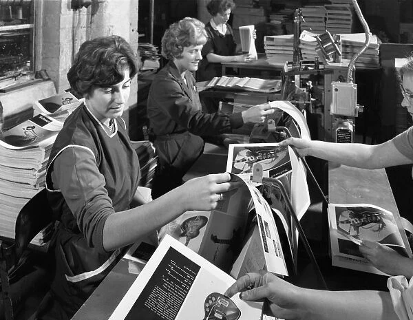 Producing brochures at the White Rose Press Co, Mexborough, South Yorkshire, 1959