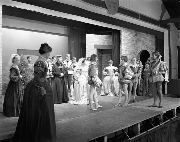 Framed Print : Production of Shakespeares Twelfth Night, Worksop College, Derbyshire, 1960. Artist