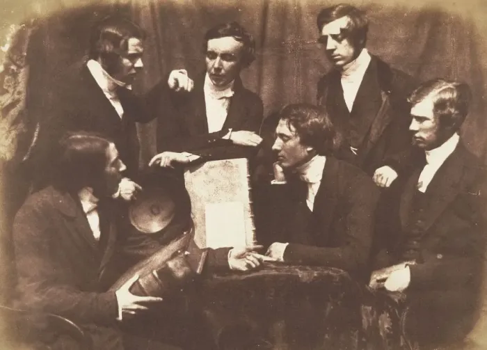 Framed Print : Prof. Fraser, Rev. Welsh, Rev. Hamilton, and Three Other Men, 1843-47 Framed Print : Prof. Fraser, Rev. Welsh, Rev. Hamilton, and Three Other Men, 1843-47