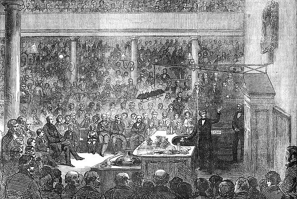 Professor Faraday lecturing at the Royal Institution, before H.R.H. Prince Albert, the Prince of Wal Creator: Unknown