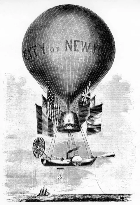 Framed Print : Professor Lowes Balloon, c1859 Framed Print : Professor Lowes Balloon, c1859