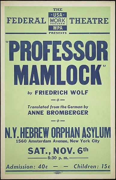Professor Mamlock, New York, [1930s]. Creator: Unknown