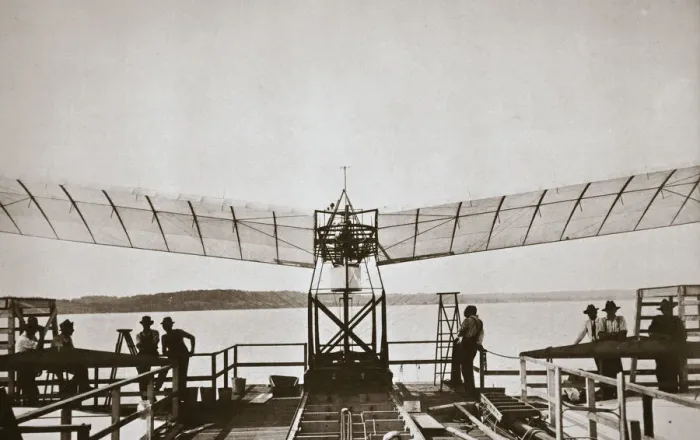 Framed Print : Professor Samuel P Langleys aeroplane, 1903 Framed Print : Professor Samuel P Langleys aeroplane, 1903