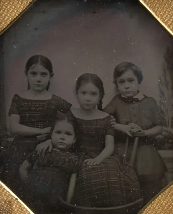 Framed Print : Professor Schneiders Children, ca. 1842. Creators: W. & F Framed Print : Professor Schneiders Children, ca. 1842. Creators: W. & F