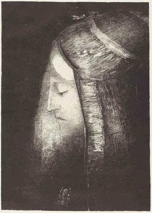 Framed Print : Profil de lumiere (Profile of light), 1886. Creator: Odilon Redon Framed Print : Profil de lumiere (Profile of light), 1886. Creator: Odilon Redon