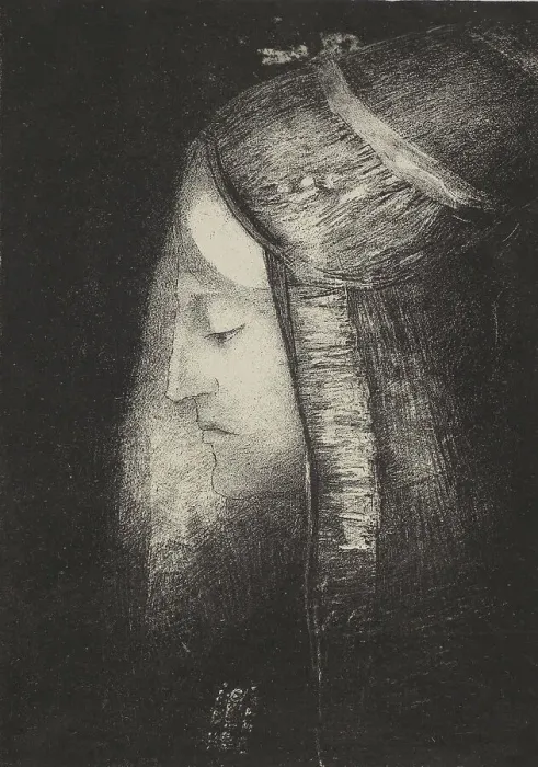 Framed Print : Profil de lumière (Profile of light), 1886. Creator: Odilon Redon Framed Print : Profil de lumière (Profile of light), 1886. Creator: Odilon Redon