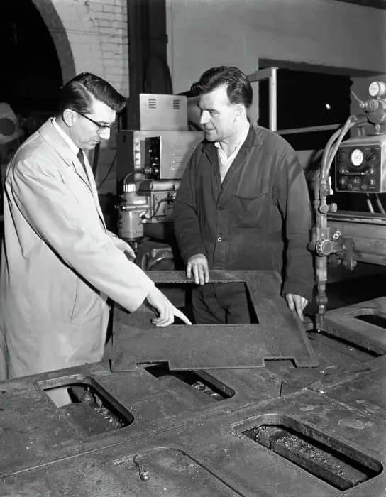 Framed Print : Profile cutting, Sheffield, South Yorkshire, 1964. Artist: Michael Walters Framed Print : Profile cutting, Sheffield, South Yorkshire, 1964. Artist: Michael Walters