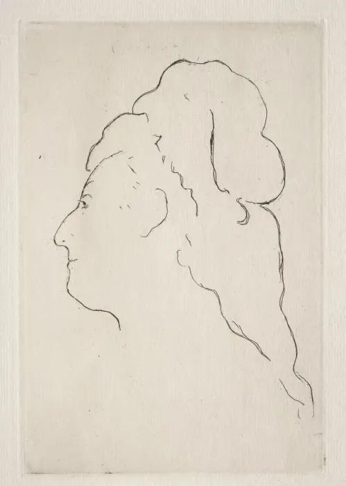 Framed Print : Profile of Eva Gonzales turned to the left, c. 1869. Creator: Edouard Manet (French, 1832-1883)