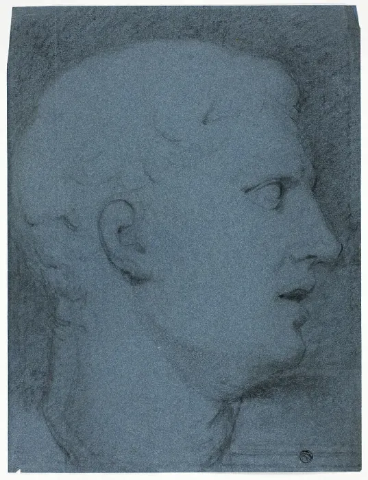 Framed Print : Profile of Head after a Cast (recto and verso), n.d. Creator: George Henry Harlow Framed Print : Profile of Head after a Cast (recto and verso), n.d. Creator: George Henry Harlow