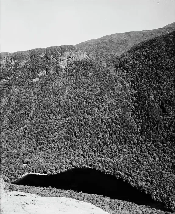 Framed Print : Profile Lake from head of Old Man of the Mountain, Franconia Notch, White Mountains, c1900. Creator: Unknown Framed Print : Profile Lake from head of Old Man of the Mountain, Franconia Notch, White Mountains, c1900. Creator: Unknown