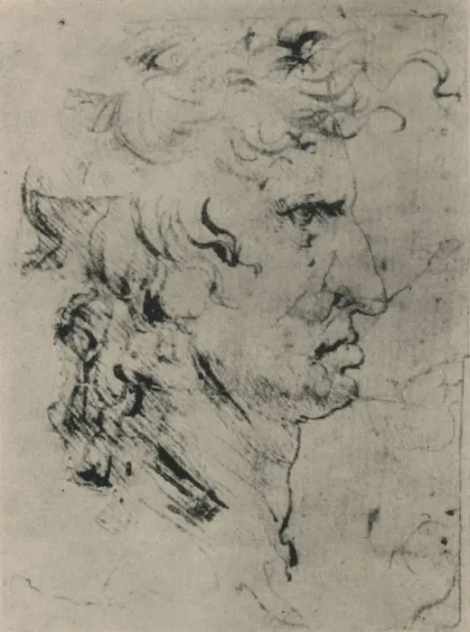 Framed Print : Profile of a Man to the Right, c1480 (1945). Artist: Leonardo da Vinci Framed Print : Profile of a Man to the Right, c1480 (1945). Artist: Leonardo da Vinci