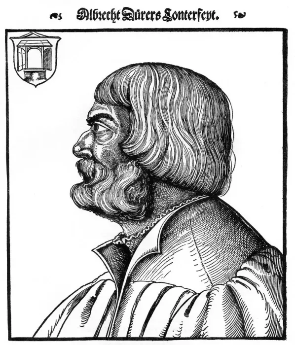 Framed Print : Profile portrait of Albrecht Durer, 1527, (1936). Artist: Erhard Schon Framed Print : Profile portrait of Albrecht Durer, 1527, (1936). Artist: Erhard Schon