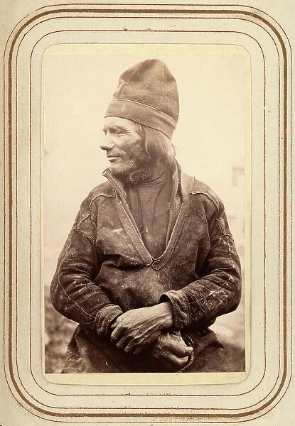 Profile portrait of Per Pålsson Sjålsa, 60 years old, Sjokksjokk, 1868. Creator: Lotten von Duben