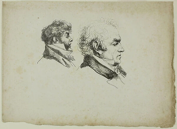 Profile Portrait of the Printers Brunet and Lasteyrie, 1816. Creator: Vivant Denon
