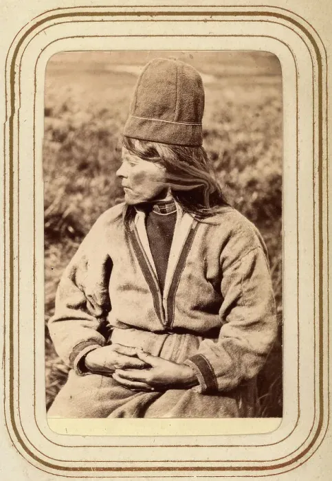 Framed Print : Profile portrait of the widow Ristin Menlös b. Pantsi, 44 years old, Tuorpon Sami village, 1868. Creator: Lotten von Duben Framed Print : Profile portrait of the widow Ristin Menlös b. Pantsi, 44 years old, Tuorpon Sami village, 1868. Creator: Lotten von Duben