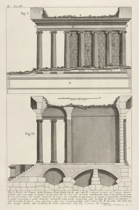 Framed Print : Profile of the Temple of Fortuna Virilis (Profilo del Tempio della Fortuna Virile) Framed Print : Profile of the Temple of Fortuna Virilis (Profilo del Tempio della Fortuna Virile)