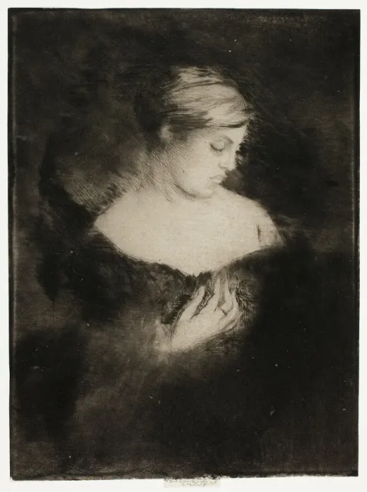 Framed Print : Profile of a Woman, 1900-05. Creator: Theodore Roussel Framed Print : Profile of a Woman, 1900-05. Creator: Theodore Roussel