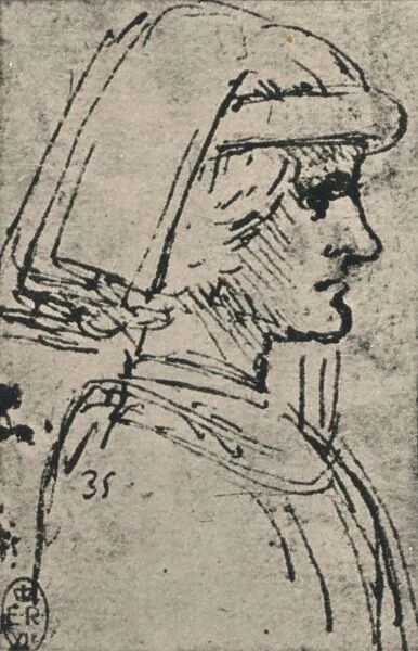 Profile of a Young Man Wearing a Chaperon, c1480 (1945). Artist: Leonardo da Vinci