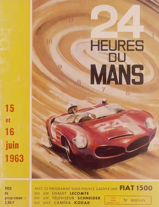 Framed Print : A programme advertising Le Mans 24 Hours, 1963. Artist: G Leygnac Framed Print : A programme advertising Le Mans 24 Hours, 1963. Artist: G Leygnac