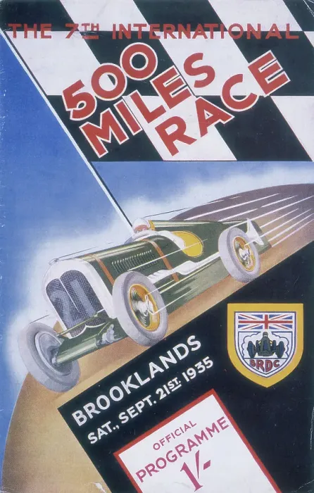 Framed Print : A programme for Brooklands 500 miles race, 1935 Framed Print : A programme for Brooklands 500 miles race, 1935