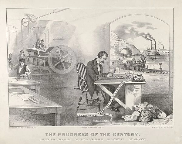 The Progress of the Century - The Lightning Steam Press. The Electric Telegraph