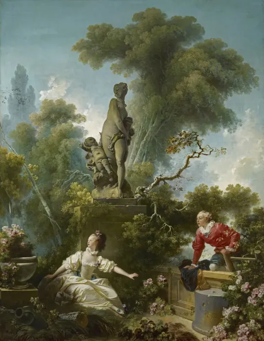 Framed Print : The Progress of Love: The Meeting, ca 1773. Artist: Fragonard, Jean Honore (1732-1806)