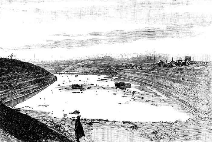 Framed Print : Progress of the Manchester Ship Canal works: finished cutting at Weaste, 1890. Creator: Unknown Framed Print : Progress of the Manchester Ship Canal works: finished cutting at Weaste, 1890. Creator: Unknown
