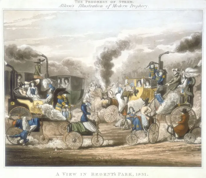 Framed Print : The Progress of Steam. A View in Regents Park, 1831, 1828 Framed Print : The Progress of Steam. A View in Regents Park, 1831, 1828
