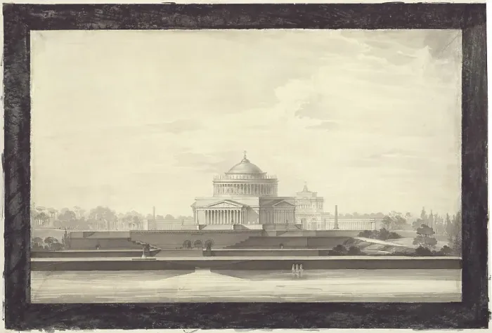 Framed Print : Project of the Cathedral of Christ the Saviour in Moscow, c 1815. Creator: Vitberg, Alexander Lavrentievich (1787-1855) Framed Print : Project of the Cathedral of Christ the Saviour in Moscow, c 1815. Creator: Vitberg, Alexander Lavrentievich (1787-1855)