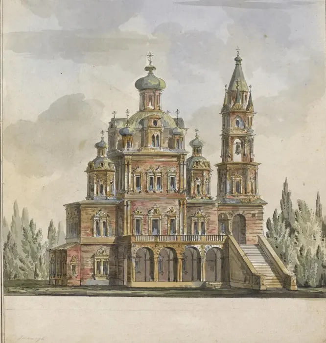 Framed Print : Project for the Church of the Dormition of the Theotokos at the Pokrovka Street in Moscow. Artist: Quarenghi, Giacomo Antonio Domenico (1744-1817) Framed Print : Project for the Church of the Dormition of the Theotokos at the Pokrovka Street in Moscow. Artist: Quarenghi, Giacomo Antonio Domenico (1744-1817)