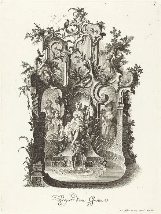 Framed Print : Project d'une Grotte (Plan for a Grotto), c. 1755 / 1760. Creator: Johann Esaias Nilson Framed Print : Project d'une Grotte (Plan for a Grotto), c. 1755 / 1760. Creator: Johann Esaias Nilson