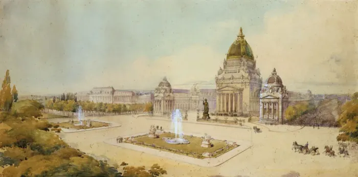 Framed Print : Project for the large exhibition centre, Paris, 1893 Framed Print : Project for the large exhibition centre, Paris, 1893