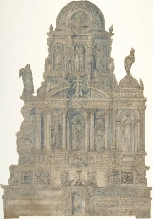 Framed Print : Project for a Monumental Tomb, 16th century. Creator: Anon Framed Print : Project for a Monumental Tomb, 16th century. Creator: Anon