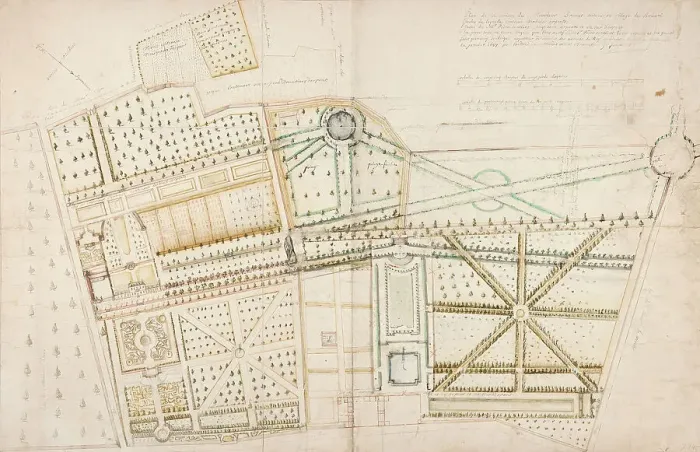 Framed Print : Project to redesign the garden for Mr. Brunet and Pidou at Brunoy, 1687. Creator: Andre Le Notre Framed Print : Project to redesign the garden for Mr. Brunet and Pidou at Brunoy, 1687. Creator: Andre Le Notre