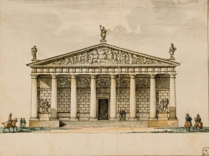Framed Print : Project of the riding hall for the Imperial Horse Guards in Saint Petersburg, c1744 and 1817 Framed Print : Project of the riding hall for the Imperial Horse Guards in Saint Petersburg, c1744 and 1817