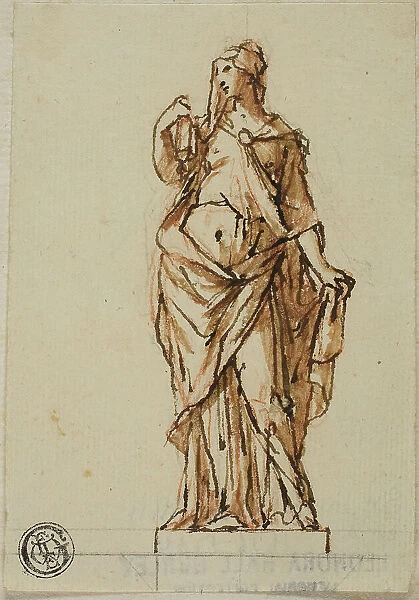 Project for a Statue: Woman Holding Book with Right Hand, n.d. Creators: John Michael Rysbrack, Sir James Thornhill