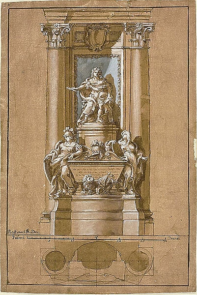 Project for the Tomb of James III, the Old Pretender, c.1766. Creator: Pietro Bracci