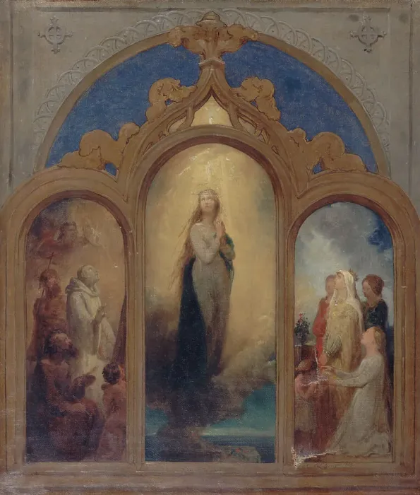 Framed Print : Project for a triptych. Creator: Ary Scheffer Framed Print : Project for a triptych. Creator: Ary Scheffer